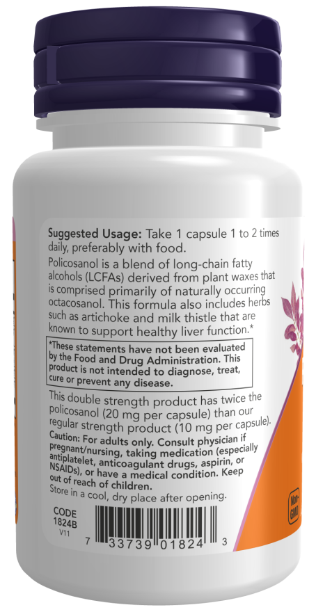 Now 聚二十烷醇雙倍強效 20 毫克素食膠囊 90 粒