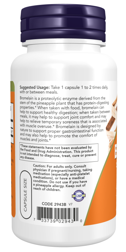 Now 鳳梨蛋白酶 500 毫克素食膠囊 60 粒