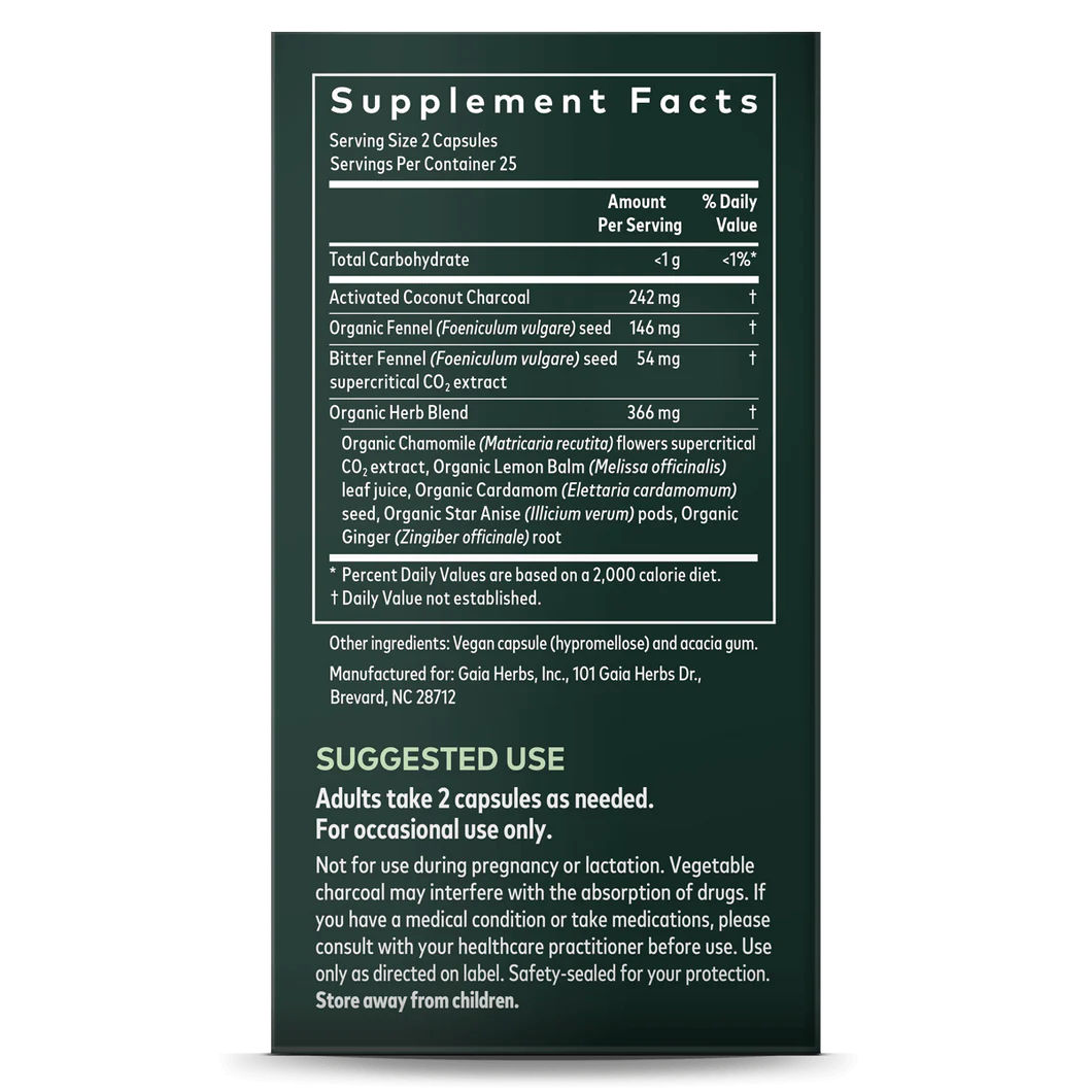 Gaia Herbs 緩解脹氣和腹脹的素食膠囊 50粒