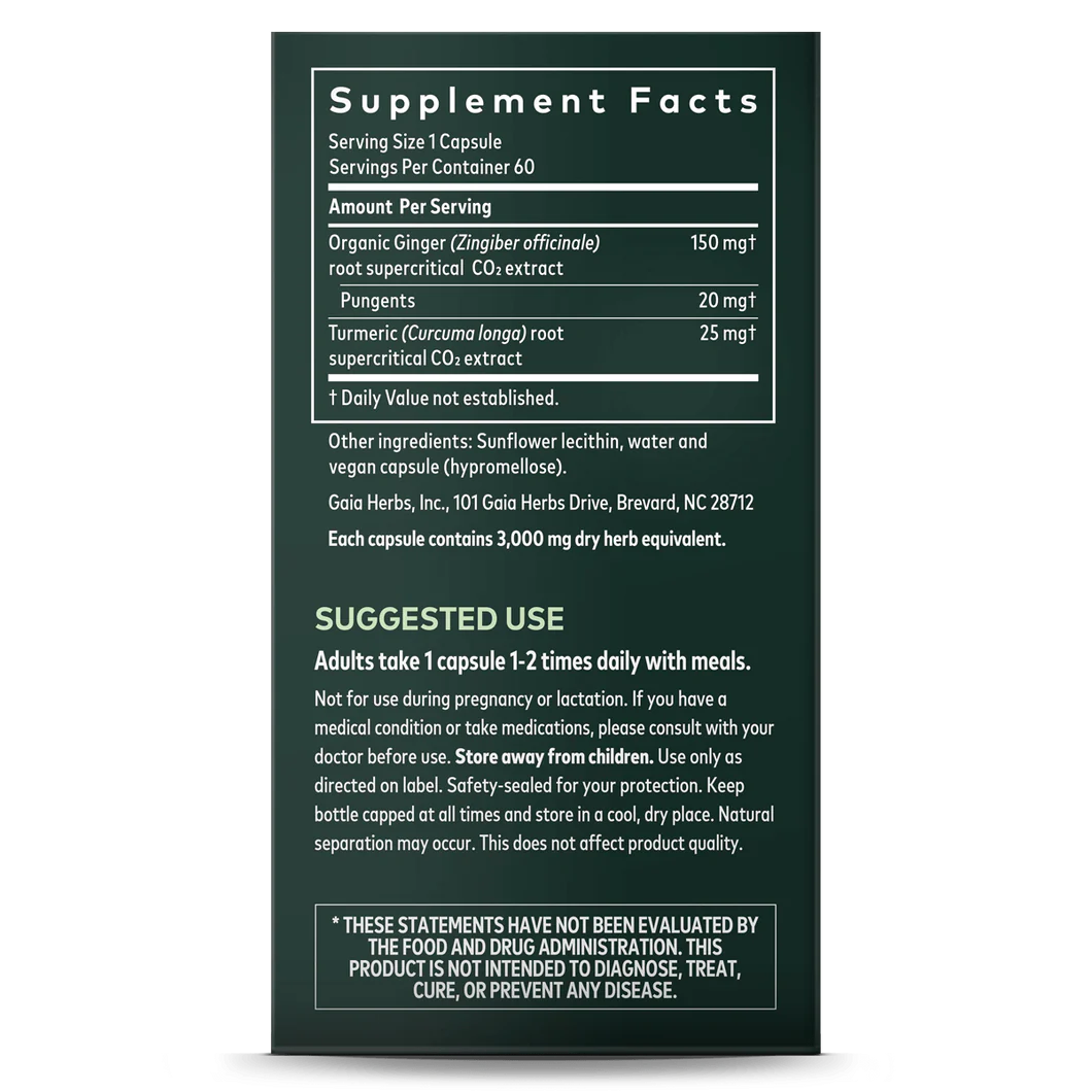 Gaia Herbs 薑味至尊液體植物膠囊 60粒