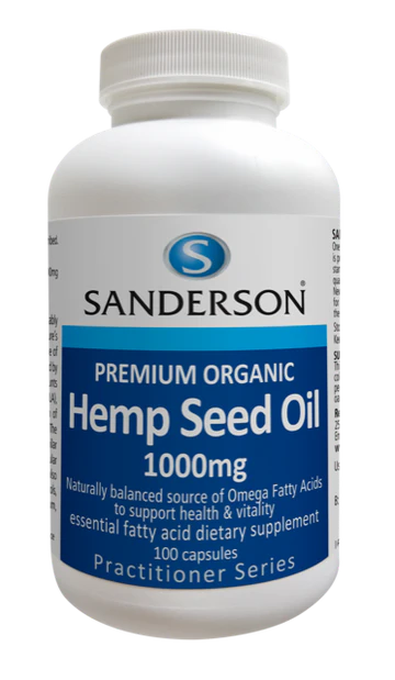 Sanderson 高級有機大麻籽油 1000 毫克軟膠囊 100 粒