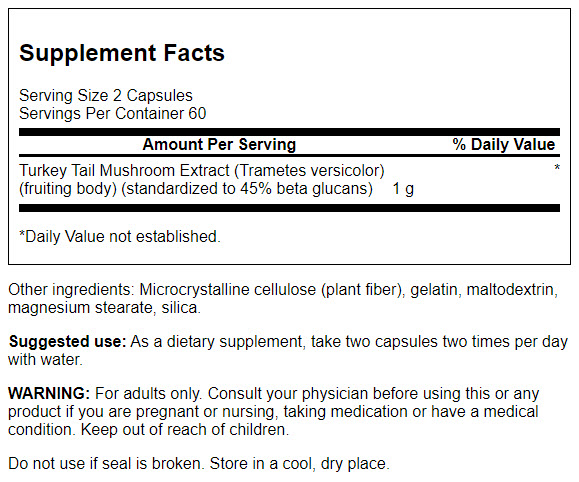 斯旺森雲芝蘑菇膠囊 120粒