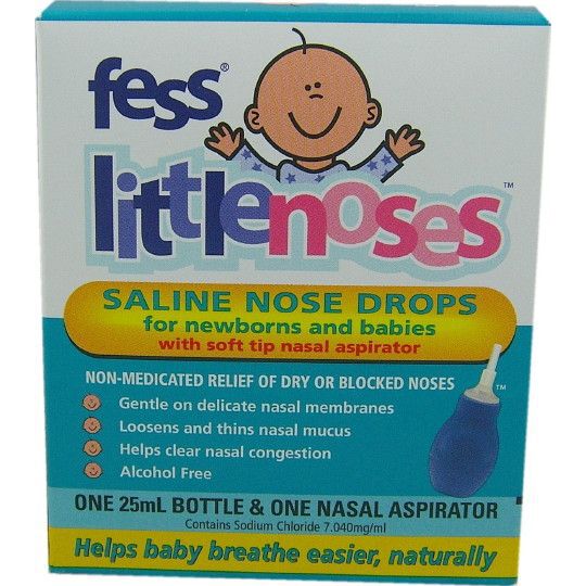 Fess Little Noses 生理食鹽水滴鼻劑 25ml 瓶裝 + 吸鼻器