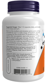 Now Glycine 1000毫克素食膠囊 100粒