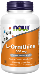 Now L-Ornithine 500 mg Veg Capsules 120