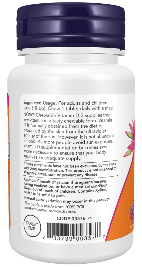 現推出維生素D-3 1000國際單位咀嚼錠 180片