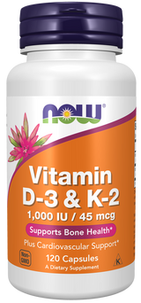Now 維生素 D-3 1000 IU 維生素 K-2 45 微克膠囊 120 粒