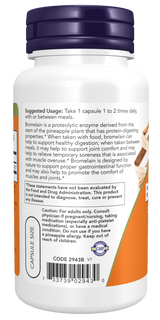 Now 鳳梨蛋白酶 500 毫克素食膠囊 60 粒