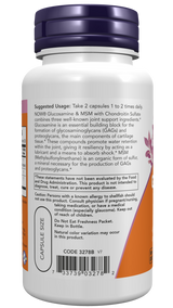 Now 葡萄糖胺和 MSM 素食膠囊 60 粒