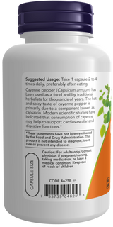 Now Cayenne 500 mg Veg Capsules 100