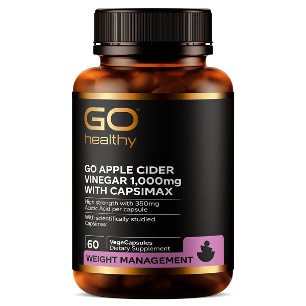 Go Healthy Go 蘋果醋 1000 毫克，含 Capsi-Slim 膠囊 60 粒