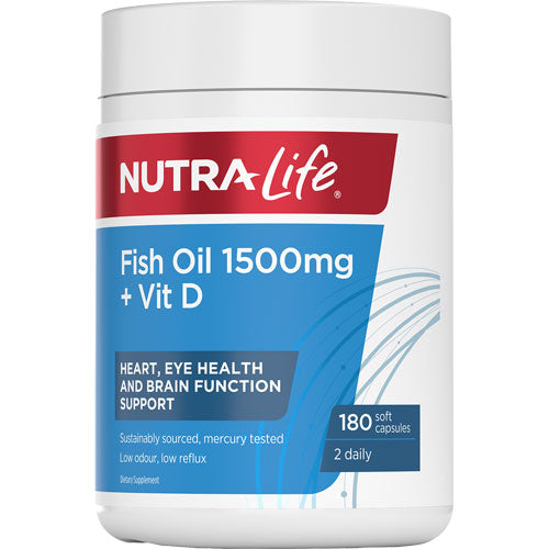 Nutralife 魚油 1500 毫克 + 維生素 D