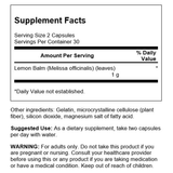 Swanson Full Spectrum Lemon Balm Capsules 500mg 60