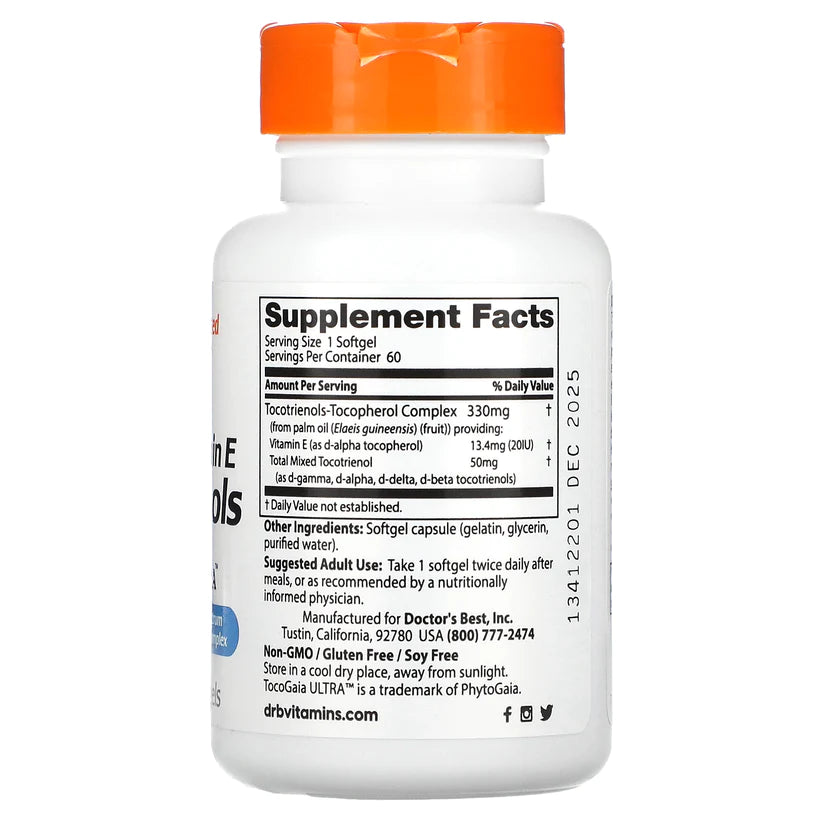 Doctor's Best 維生素E生育三烯酚50毫克軟膠囊 60粒