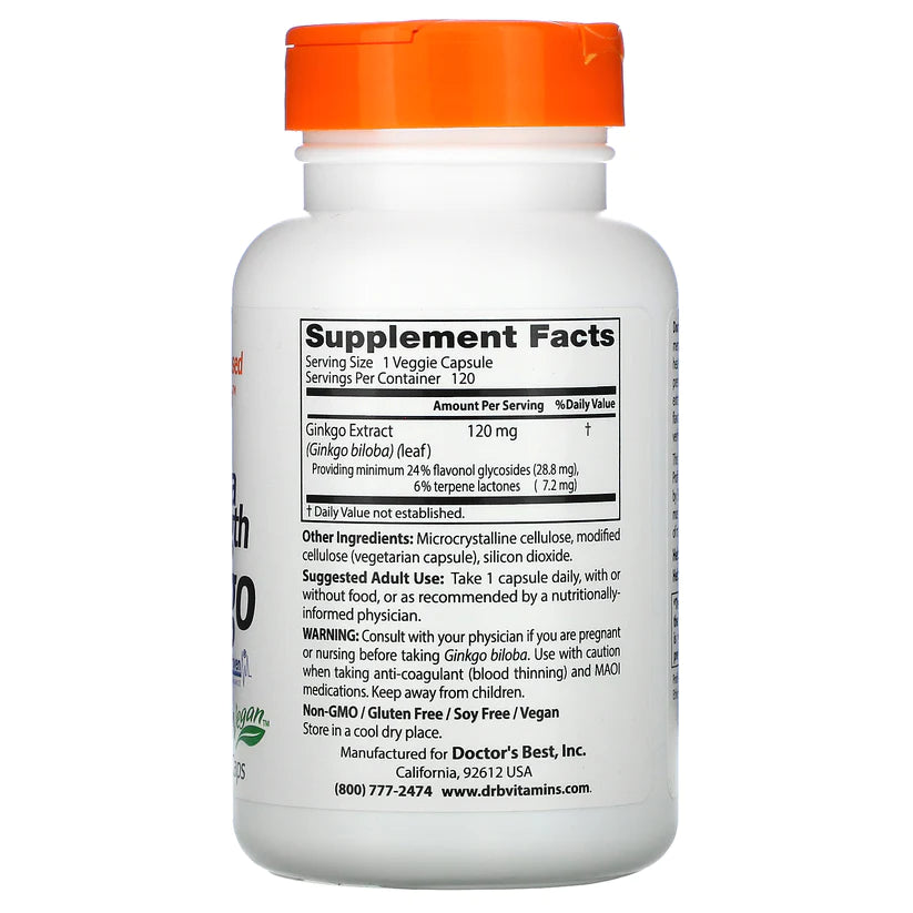 Doctor's Best 特強銀杏素食膠囊 120粒