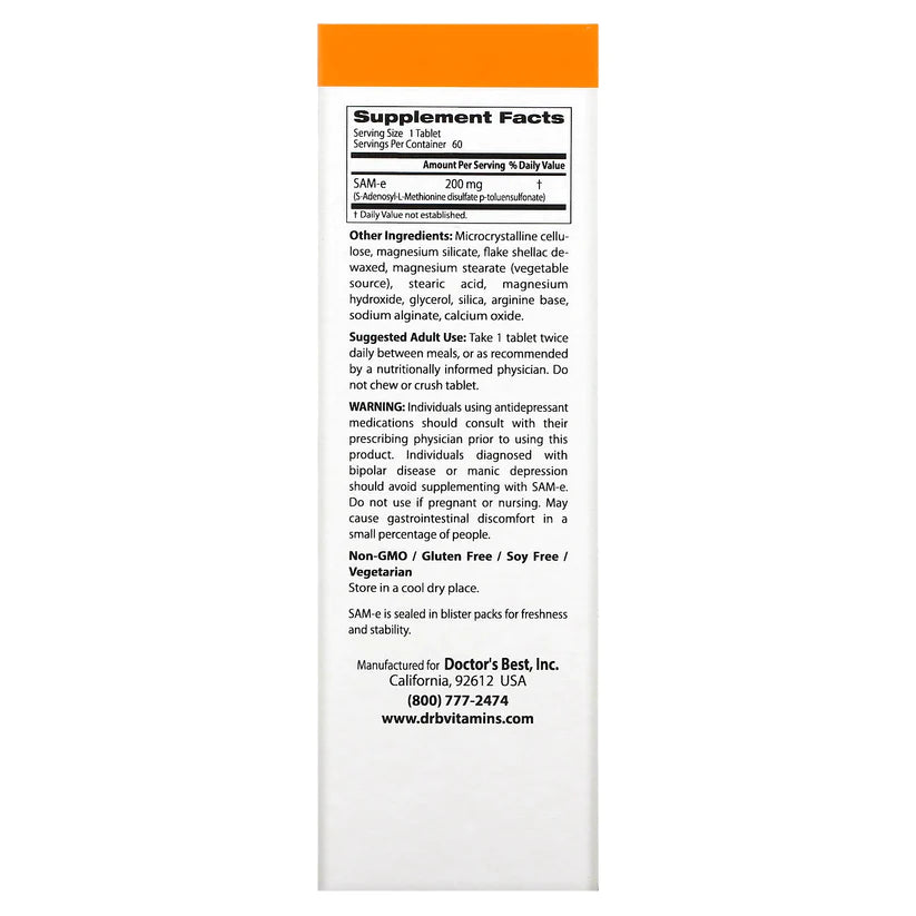 Doctor's Best Sam-e 200毫克片劑 60片