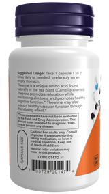 Now L-茶氨酸雙倍濃縮素食膠囊 60粒