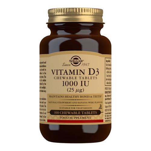 Solgar Vitamin D3 (Cholecalciferol) 1000 IU (25ug) chewable 100