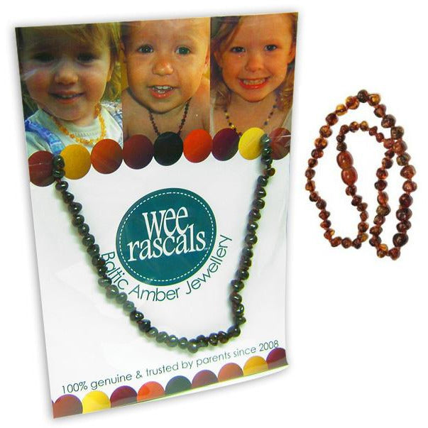 Wee Rascals 波羅的海琥珀嬰兒/兒童項鍊 干邑色